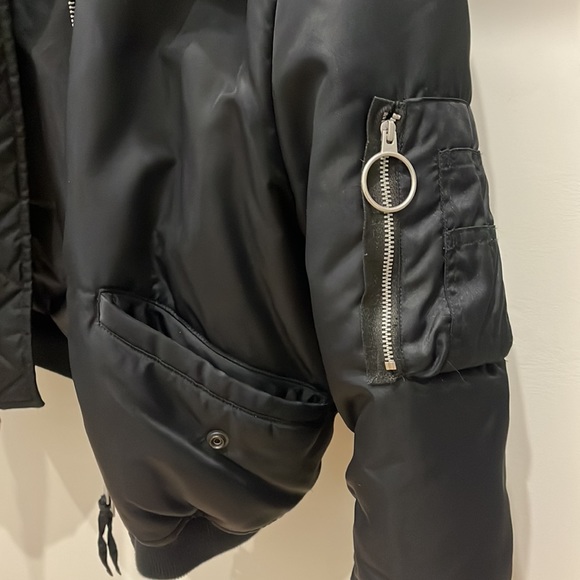 ALLSAINTS LUCA BOMBER PILOT JACKET BLACK/INK - Picture 2 of 4